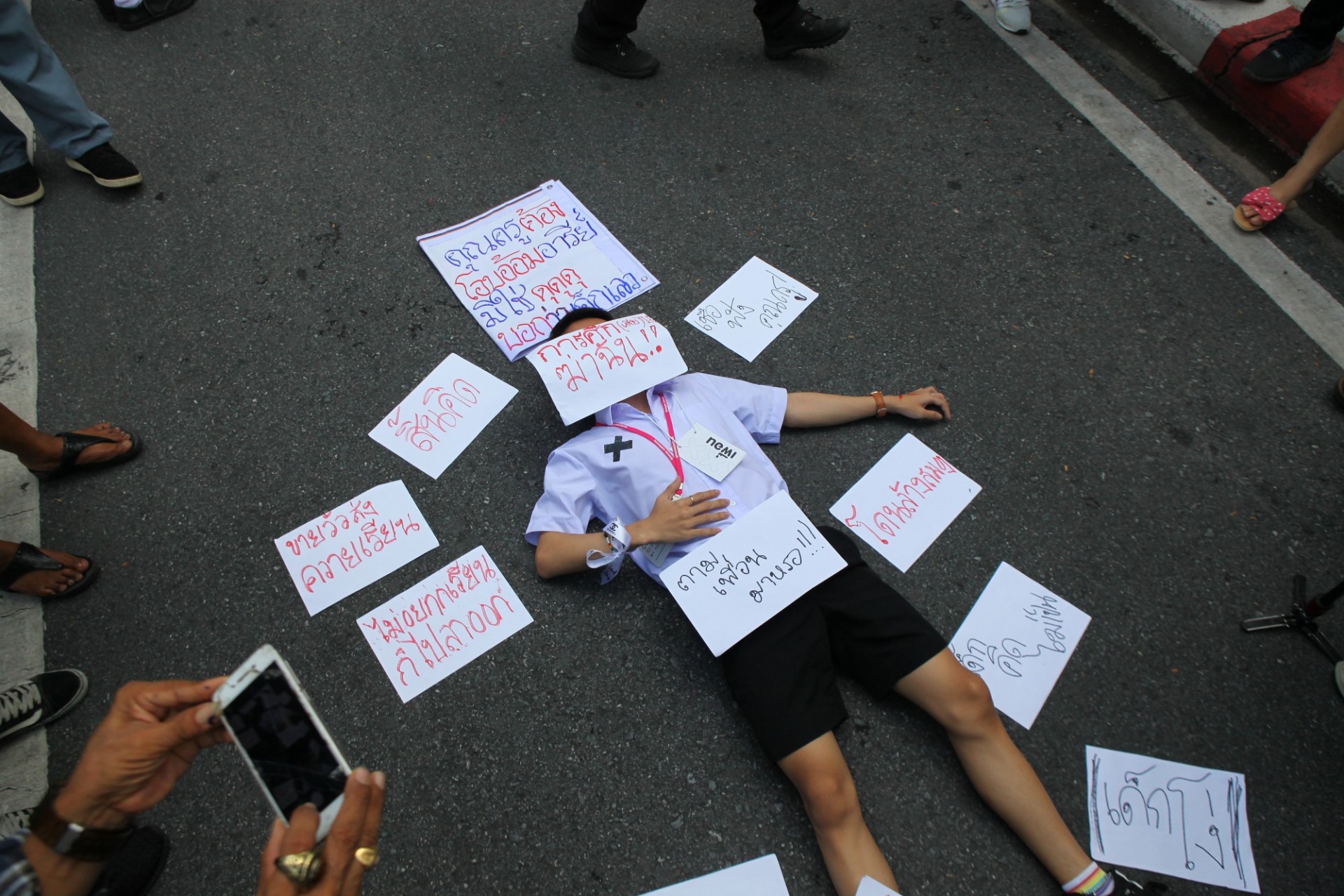 High school student protest in front of Ministry of Education, Bangkok, September 5, 2020Credit - Kan Sangtong, photojournalist and protest observer for Mob data Thailand 