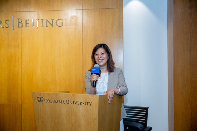 WEAI Director Eugenia Lean welcomes alumni in Beijing. image