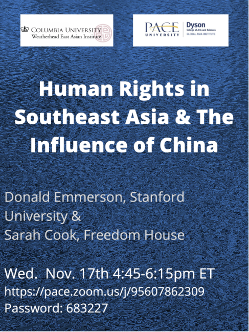 'Human Rights in Southeast Asia & The Influence of China' Poster