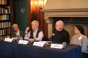 Panelists at a Tibetan literature in translation event in April 2019 image