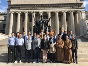 “Myriad Teachings with One Nature: Buddhism in China and Inner Asia” event participants in front of Columbia’s Low Library in October 2018 image
