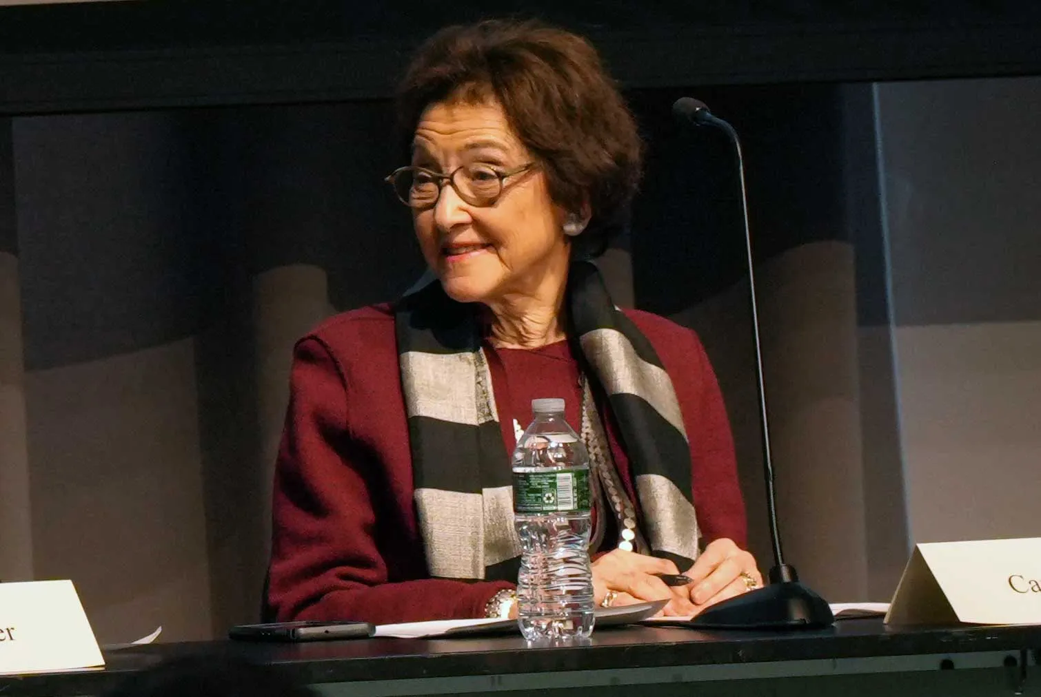 Professor Carol Gluck at a WEAI panel discussion at Columbia University on Nov. 18, 2024