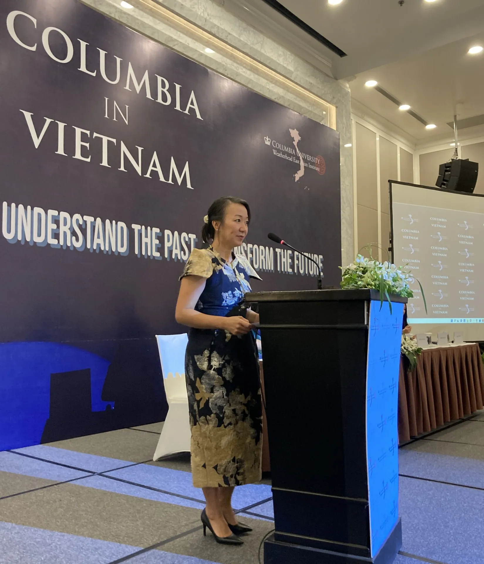 Professor Hang Nguyen at the Hanoi conference