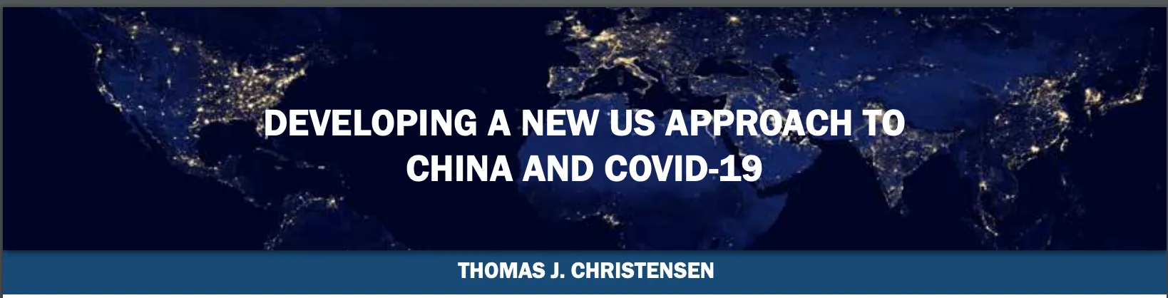 Developing a new US approach to China and COVID-19
