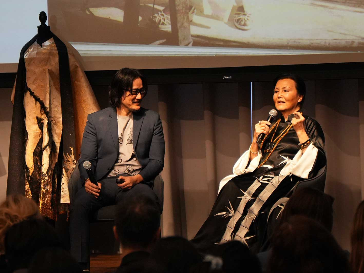 Artist-in-Residence Tony Bui interviews actress Kieu Chinh on April 30. Tony Bui and Kieu Chinh on April 30