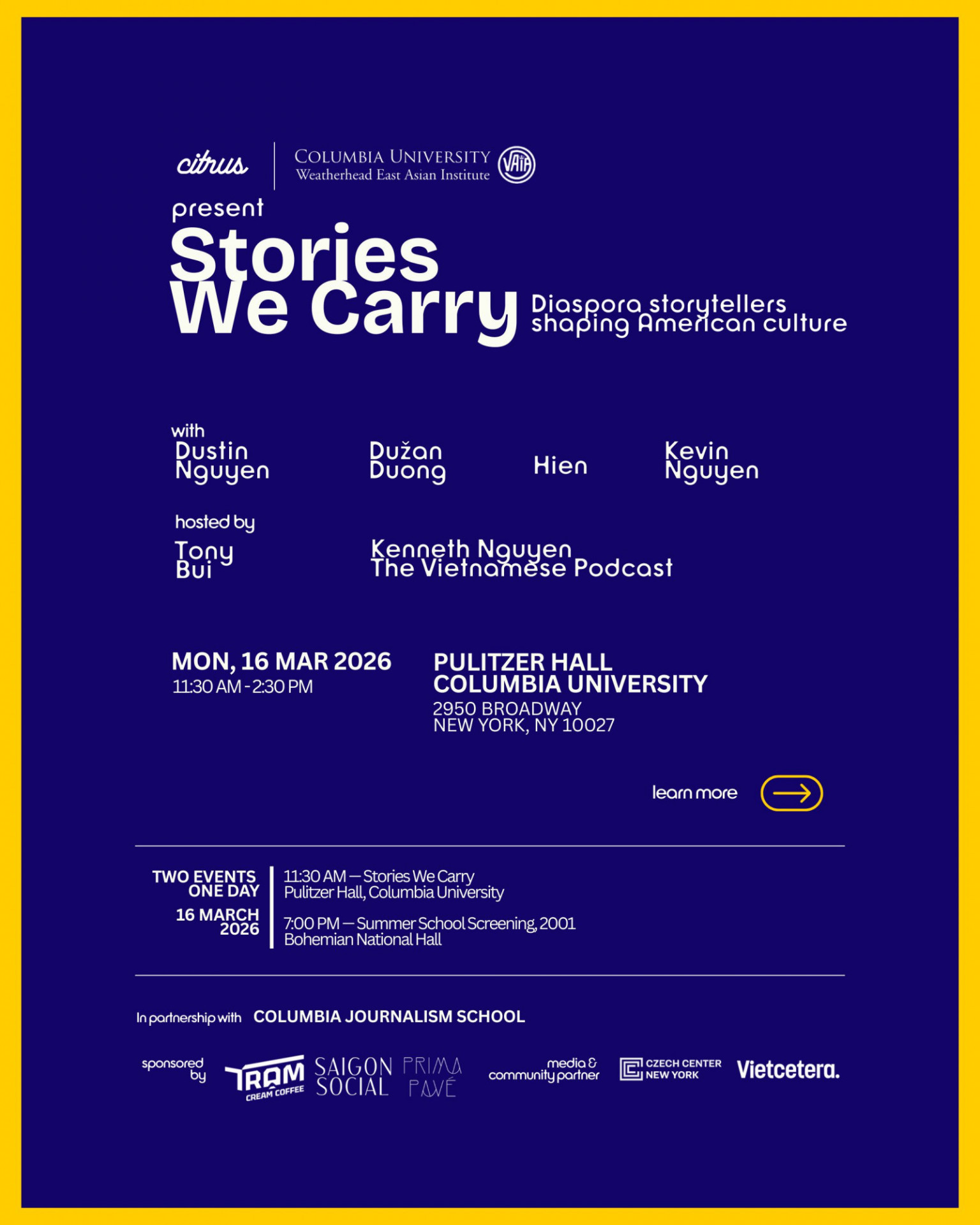 "Stories We Carry" 3/16 flyer