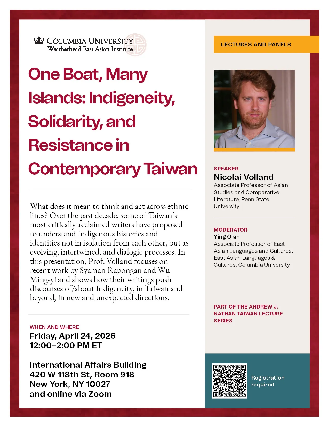 4/24 "One Boat, Many Islands" flyer
