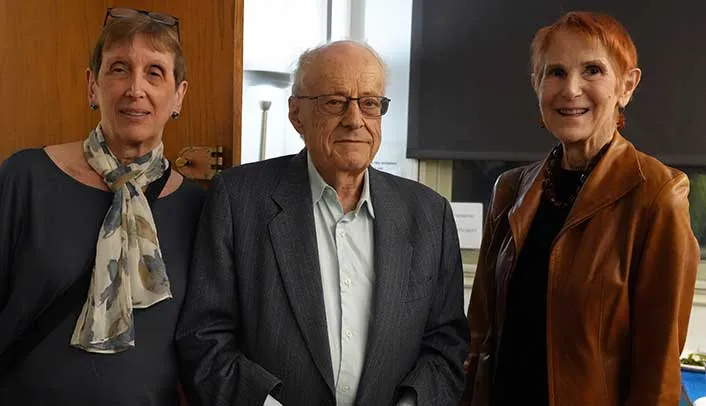 L to R: Madeleine H. Zelin, Myron Cohen, and Laurel M Kendall at Prof. Cohen's retirement party on Oct. 18, 2024