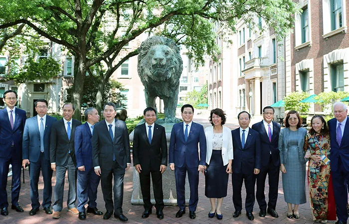 Members of the Vietnam Leadership Program delegation during the campus tour on Aug. 24, 2026