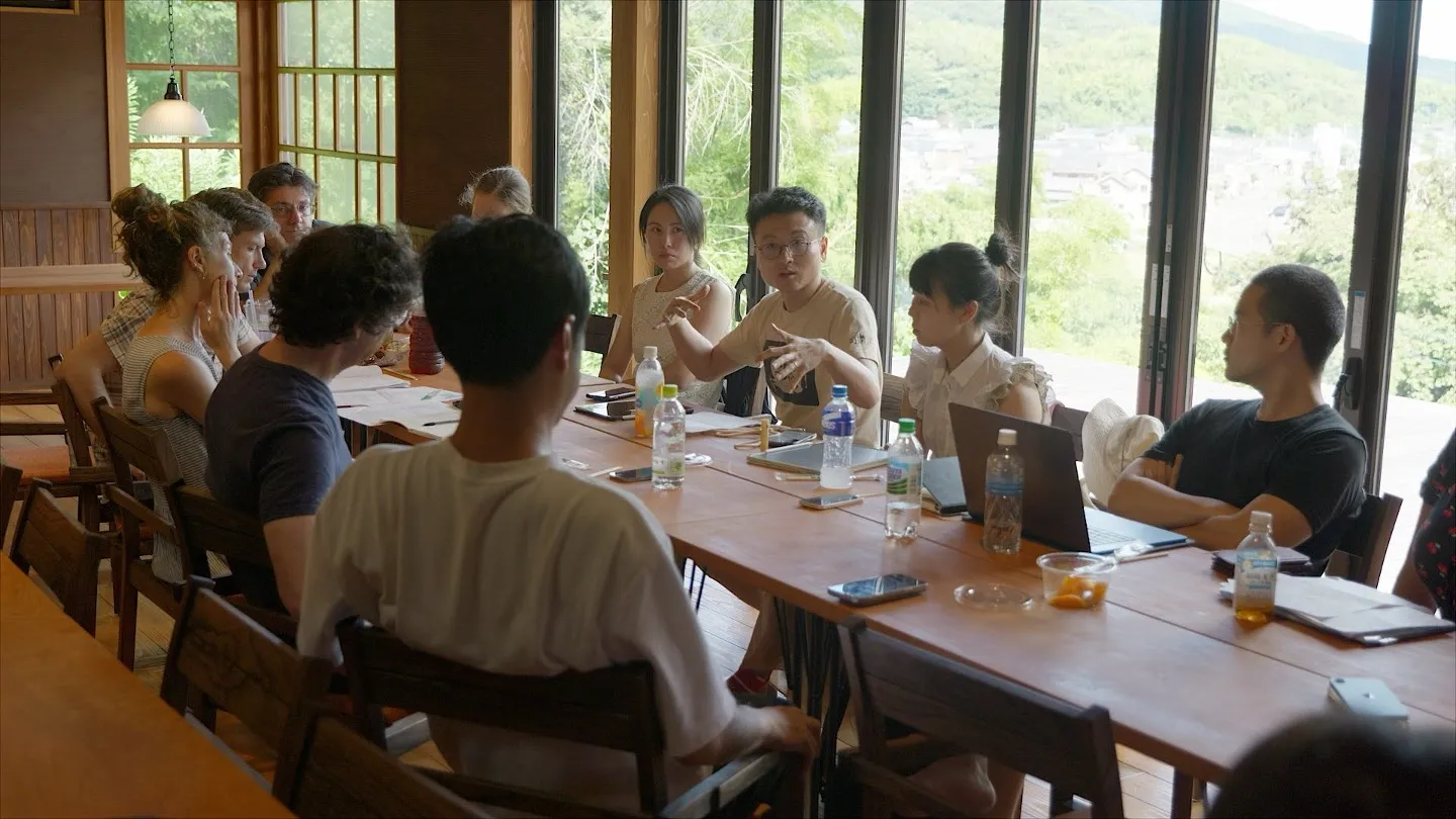 Xuexin Cai, a Ph.D student fellow (EALAC and History), giving his presentation on his research and findings during the survey trip