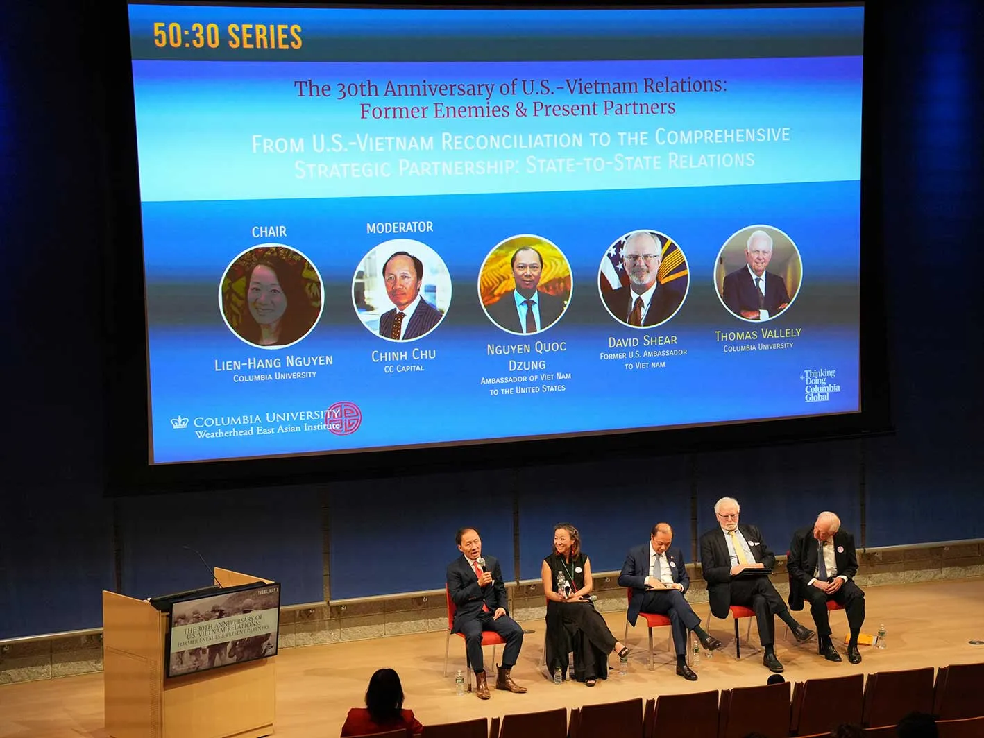 Columbia University panel commemorating the 30th anniversary of U.S.–Vietnam reconciliation on May 1, 2025